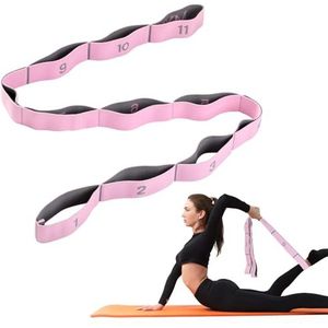 AiQinu Sangle de yoga extensible avec 11 boucles, bandes de fitness très élastiques, bandes de résistance élastiques pour pilates, fitness, étirements