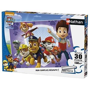 Nathan - Kinderpuzzel - 30-delig - Paw Patrol tot redding - meisjes of jongens vanaf 4 jaar - hoogwaardige puzzel - dik en duurzaam karton - actie en avontuur - 86355