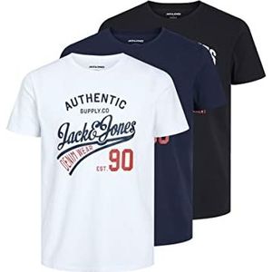 JACK & JONES Set van 3 T-shirts voor heren, SCHWARZ