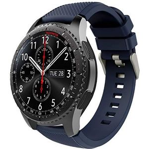 TiMOVO Band Compatible with Samsung Gear S3 Frontier/Galaxy Watch 3 45mm/Galaxy Watch 46mm, 22mm Soft Silicone Strap fit S3 Classic/Huawei Watch GT3 46mm/GT/GT2 46mm/Ticwatch Pro 3 - Midnight Blue