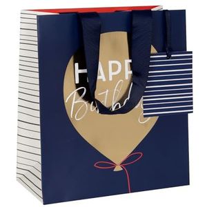 Glick Luxe geschenkzakje, middelgroot, cadeauzakje, verjaardagscadeauzakje, balloncadeauzakje, cadeauzakje, 200 x 225 x 100 mm, meerkleurig