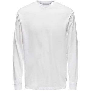 ONLY & SONS Onsfred Life Ls Tee Noos, Blanc éclatant., XS