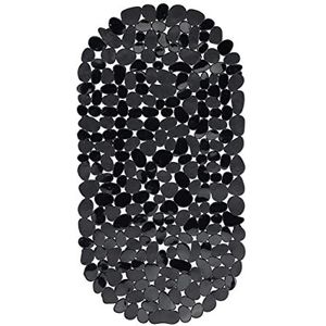 Relaxdays anti slip douchemat - met zuignappen - wasbaar - 36x68 cm - zwart