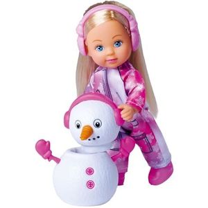 Simba 105733646 Evi Love Snow speelpop in combinatie met sneeuwpop om zelf te monteren, 12 cm vanaf 3 jaar