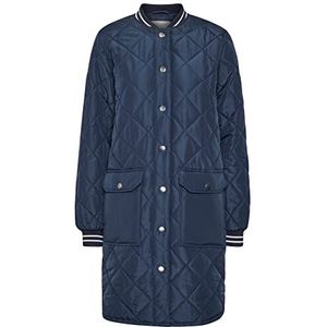 KAFFE Gewatteerde jas voor dames, lange mouwen, zonder decolleté, quilted jack, marineblauw, maat 46, Navy Blauw