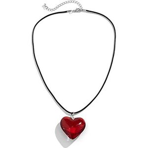 VCCKNB JEWELRY Gezwollen hartvormige halsketting met kristallen hartvormige hanger, cadeau voor verjaardag, Valentijnsdag voor haar, kristal, glas, kristal