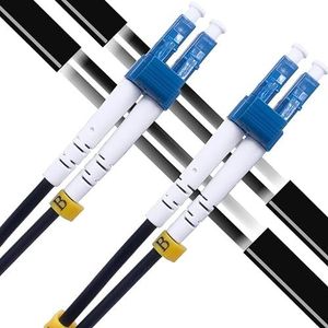 Elfcam® - 250 m glasvezelkabel LC/UPC naar LC/UPC OS2 Duplex Monomode 9/125μm G657A2 voor binnen en buiten, 250 m