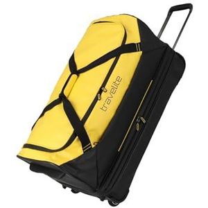 travelite Reistas met wielen van waterdicht materiaal, zachte bagage Basics met inzetstuk, 70 cm, 98-119 liter, geel, roltas 70 cm, reistas met wielen van waterdicht materiaal, Geel., Reistas met