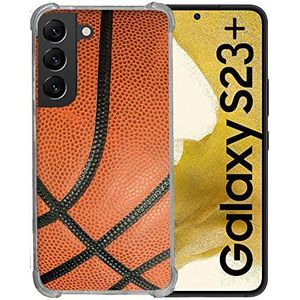 Cokitec Versterkte beschermhoes van gehard glas voor Samsung Galaxy S23 Plus Sport Basketbal