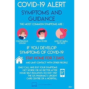 AVERY COVSGA3 - 2x poster ""COVID19 Symptômes & Guidance"" - A3 - 420 mm x 297 mm