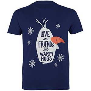 Disney De ijskoningin 2 Olaf Love Friends and Warm Hugs T-shirt voor meisjes 3-8 jaar, officieel product, marineblauw, 5-6 jaar, Navy Blauw