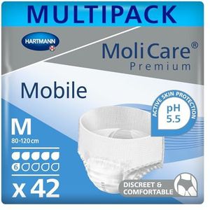 MoliCare Premium Mobile slip à usage unique : discret en cas d’incontinence pour femmes et hommes ; 6 gouttes, taille M (tour de taille 80-120 cm), 3x14 pièces