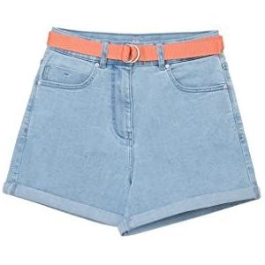 s.Oliver Jeansshort met riem, losse pasvorm, jeansshort met riem, losse pasvorm voor meisjes, Blauw