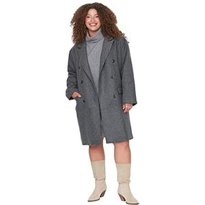 TRENDYOL Grandes tailles en manteau - Gris - Shift, gris, 46