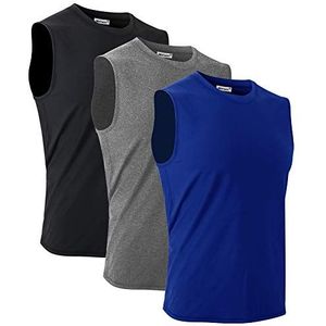 MeetHoo T1 T-shirt voor heren, Zwart + blauw + grijs