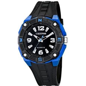 Calypso Horloge K5634/3, zwart/zwart, armband, zwart/zwart, armband