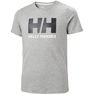 Helly Hansen Logo SS T-shirt, uniseks, kinderen, grijs melange, 14 jaar, Grijs melange