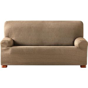 ECOMMERC3 Jacquard elastische bankovertrek, maat 3-zits, universele pasvorm en ademend, taupe kleur, slijtvast, antislip design met elastische band