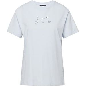 Mavi Bedrukt dames T-shirt met kat, Chinees.