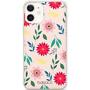 ERT GROUP Beschermhoes voor Babaco Fruits and Flowers origineel en officieel gelicentieerd product voor iPhone 12 Mini, optimale vorm van de smartphone, schokbestendig.