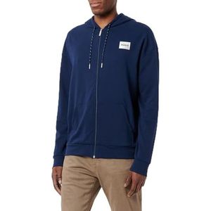 HUGO Veste pour homme avec logo argenté H Loungew_Sweatshirt, bleu foncé 407, XXL, noir foncé, XXL