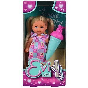 Simba 105733643 Evi Love 1st School Day speelpop voor de eerste schooldag in mooie jurk met schooltas, 12 cm, vanaf 3 jaar