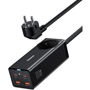 Baseus GaN3 PD USB C-oplader, 100 W, voeding, USB C-laadstation met 1 AC-stekker + 4 poorten, type C voor MacBook Pro/Air, USB-C laptop voor Samsung