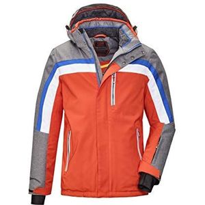 Killtec Tirano Mn Ski Jckt B functionele jas voor heren, met afneembare capuchon en sneeuwvanger, Oranje