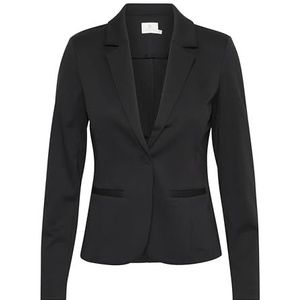 KAFFE Women's Blazer Jersey Single-Breasted Notch Lapel Regular Fit Long Sleeves Femme, Black Deep, L