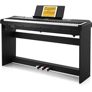 Donner E-Piano 88 toetsen, hamermechaniek, gewogen beginners, piano met afneembare pianostandaard en pedaal, DEP-20S echte piano touch
