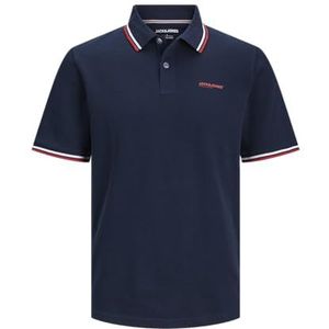 JACK & JONES Jjcampa Ss Poloshirt voor heren, Marineblauw / Print: Small