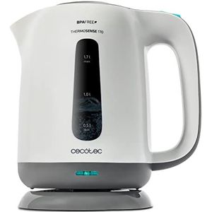 Cecotec ThermoSense 170 Elektrische waterkoker, 1,7 l, BPA-vrij, 2200 W vermogen, 360 graden basis, afneembaar kalkfilter, dubbel veiligheidssysteem, kunststof