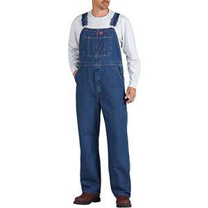 dickies Tuinbroek van gewassen jeans, tuinbroek en spalk voor heren (1 stuk), INDIGO BLAUW GEWASSEN MET STEEN