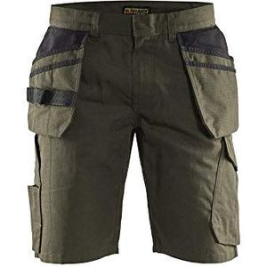Blakläder shorts met studs, Groen/Zwart