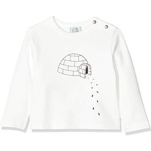 Igi&Co T-shirt met lange mouwen, uniseks, baby, wit (Igloo Print On White Web), 68/74 (Fabrikant maat: 6-9 Maanden), Wit (Igloo Print On White Web)