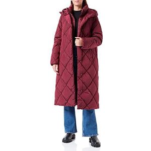Gerry Weber Damesmantel met gewatteerde ruiten lange mouwen outdoor mantel effen framboos, 50, Framboos