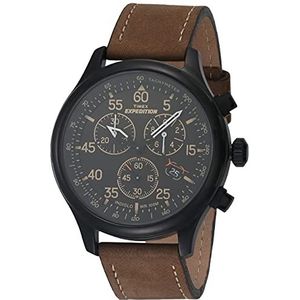 Timex Expedition Montre chronographe pour homme 43 mm, marron, One Size, Sangle