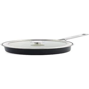 KitchenAid Steel Core geëmailleerde braadpan 20 cm/2,4 liter met deksel, Duits email, inductie, ovenbestendig, vaatwasmachinebestendig, onyx zwart