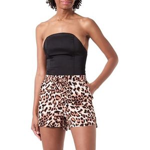 VERO MODA Vmeasy Joy Nw WVN Ga Short pour femme, Tan/Aop : léopard, S