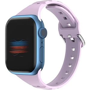 Armband compatibel met Apple Watch, ademende siliconen armband voor dames, violet, 42 mm/44 mm/45 mm, Paars., 42 mm/44 mm/45 mm