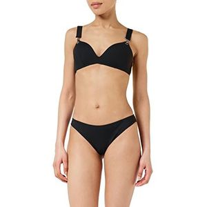 Emporio Armani Emporio Armani Braziliaanse triangelbikini voor dames, lycra, geribbeld, bikiniset voor dames, zwart.