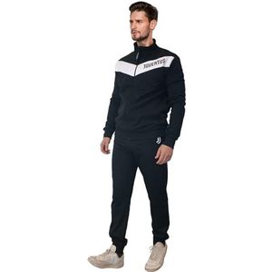 Juventus F.C., Fleece huispak met ritssluiting, broek, zwart, wit, volwassenen, jongens, winter, XXL, officieel product