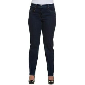 Ulla Popken Mony dames stretch broek oversized, blauw (Dark Denim 93)