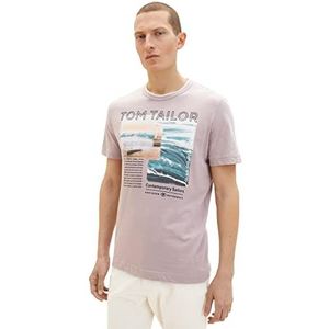 TOM TAILOR T-shirt heren 31508 Velvet Rose Fine Stripe, L, 31508 Fluweel, roze, fijne strepen