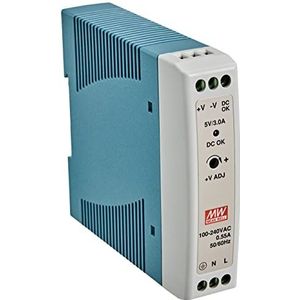 Hutschienen Netstuk 15W 5V 3A; MeanWell, MDR-20-5; hutschienennetteil