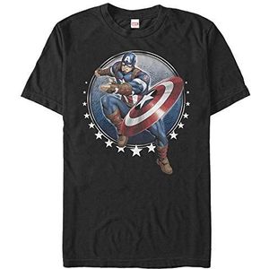Marvel Classic Captain Toss Organic T-shirt met korte mouwen, zwart, M, SCHWARZ