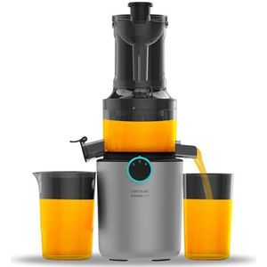 Cecotec Juice&Live 1500 Slim Fruit- en groentemixer, 200 W DC-motor, 1 versnelling en achteruitrijfunctie, mond 82 mm, 55 ± 5 rpm, eenvoudige montage en reiniging