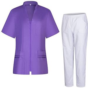 MISEMIYA - Sanitair uniform voor dames - hemd en broek voor dames - werkkleding voor dames 712-8312, Paars 68