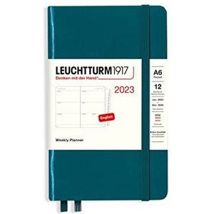 LEUCHTTURM1917 365955 weekkalender, A6, 2023, 12 maanden, Pacific-groen