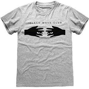 DC Birds of Prey Black Mask Club T-shirt Boyfriend Fit dames | Officieel product | S-XXL Harley Quinn losse baggy maxi ronde hals grafisch top cadeau-idee verjaardagscadeau voor vrouwen, grijs.